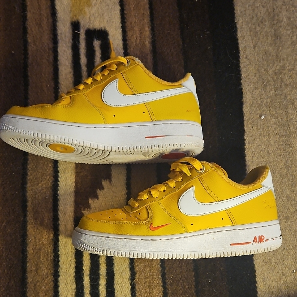 Nike Air Force 1 Yellow and White Sneakers
